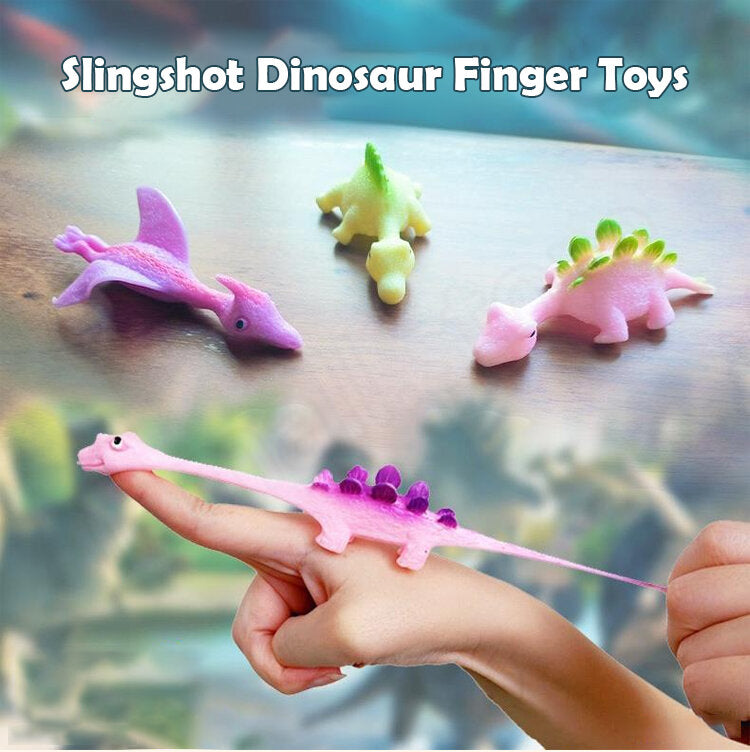 20 Slingshot Dinosaur Finger Toys, Catapult Toys Elastic Flying Finger  Dinosaur 