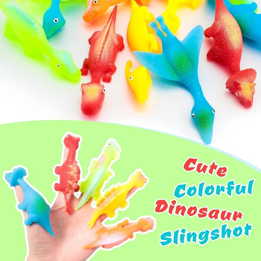 20 Slingshot Dinosaur Finger Toys,Catapult Toys Elastic Flying
